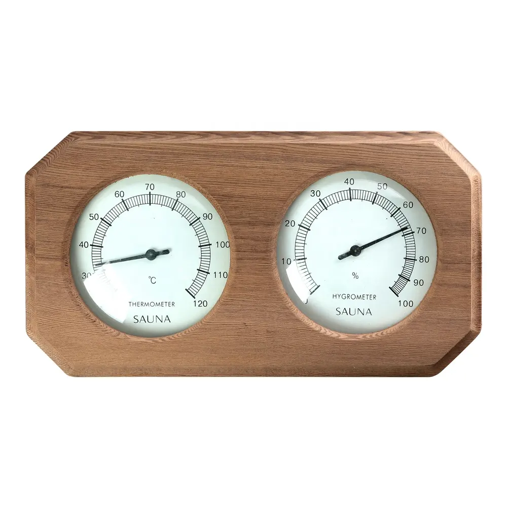 Alphasauna Set Sauna Kayu Cedar Merah Termometer dan Higrometer