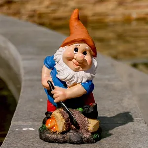 Estátua de gnome de jardim para decoração de jardim