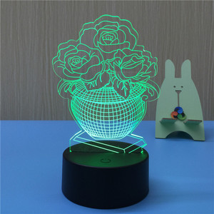 Lampe d'illusion lumineuse à led, 7 couleurs, veilleuse décorative de bureau, pour <span class=keywords><strong>chambre</strong></span> à coucher, <span class=keywords><strong>chambre</strong></span> d'enfants - Product Image 4