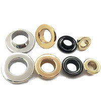 Mini 10mm acier inoxydable chaussure haut métal oeillet et anneau Logo personnalisé or Nickel argent vêtement fer Logo personnalisable