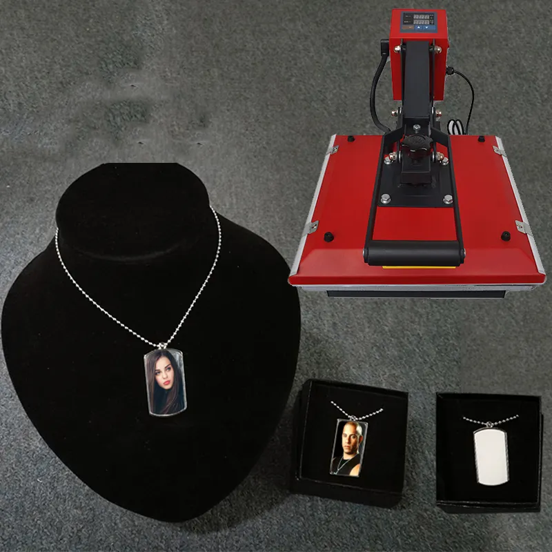 Сублимационное металлическое ожерелье, ювелирные изделия для рождественских подвесок, термопресс, печатная машина