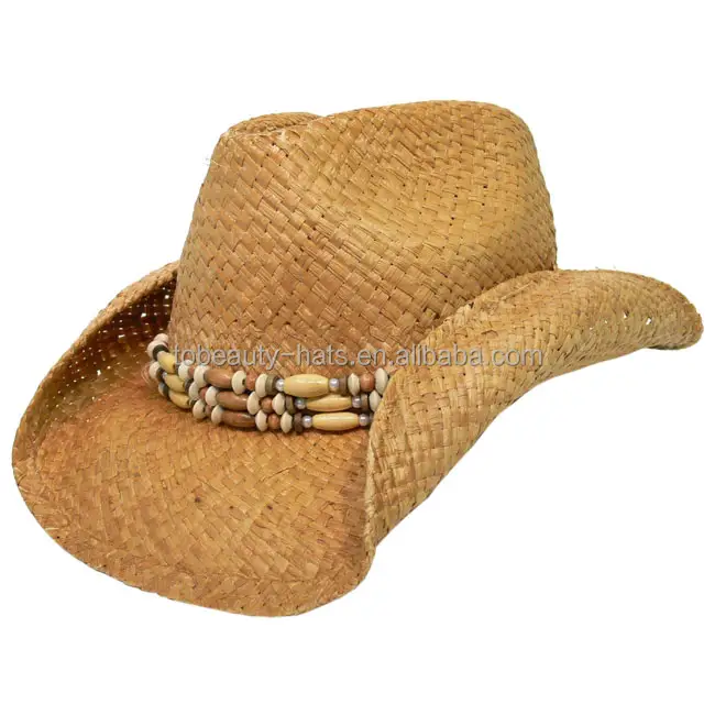 Sombrero de punto de paja de rafia de vaquero, nuevo producto