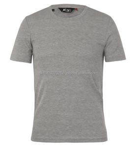 2015 Camiseta de cuello redondo para hombre 100% algodón liso teñido personalizable manga corta diseño en blanco para adultos servicio OEM - Product Image 1