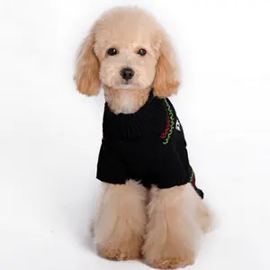 Fabricante de roupas de cachorro personalizado, acrílico, malha padrão xxs, roupas de cachorro para o natal