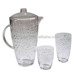 Plastic Beverage Pitcher and Tumbler Drinking Set - Product Image 6
