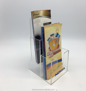 Bán hàng nóng 2mm dày Acrylic Brochure chủ treo tường Danh mục đứng và Tạp Chí Rack cho Các Ngân Hàng Cửa hàng bán lẻ hiển thị - Product Image 3