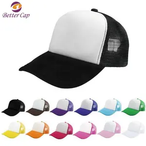 Trucker Hat Factory Low Price Various Color Options Blank Mesh Trucker Hat For Heat-transfer Or Sublimation Logo Trucker Hat Custom
