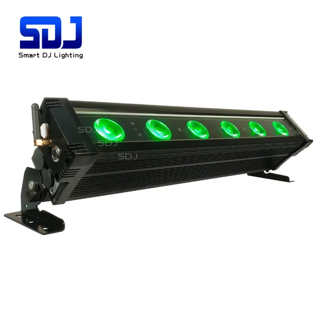 6X18W RGBWAUV 6in1 Waterproof Battery Powered LED stage Light Wash Bar