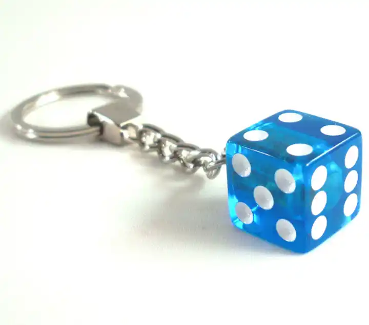 Source High quality translucent dice keychain on m.