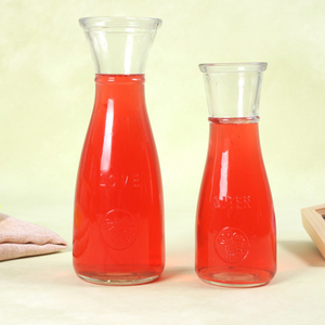 Lot de 6 bouteilles <span class=keywords><strong>en</strong></span> <span class=keywords><strong>verre</strong></span> transparent robustes et durables pour boissons, jus, eau, tequila, sans plomb, avec bouchon <span class=keywords><strong>en</strong></span> acier inoxydable - Product Image 4