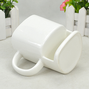 Tazza <span class=keywords><strong>da</strong></span> caffè in ceramica riciclata collezione minimalista tazza <span class=keywords><strong>da</strong></span> tè bianca sostenibile e piattino con porta biscotti | YST fabbrica di ceramiche - Product Image 4