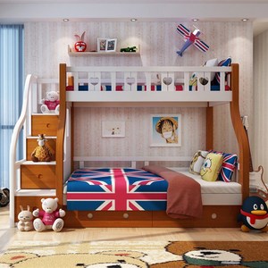 Высококачественные детские двухъярусные кровати из массива дерева, комплект детской двухъярусной мебели - Product Image 2