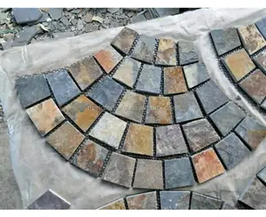 Fã em forma de slate cobblestone pavers,