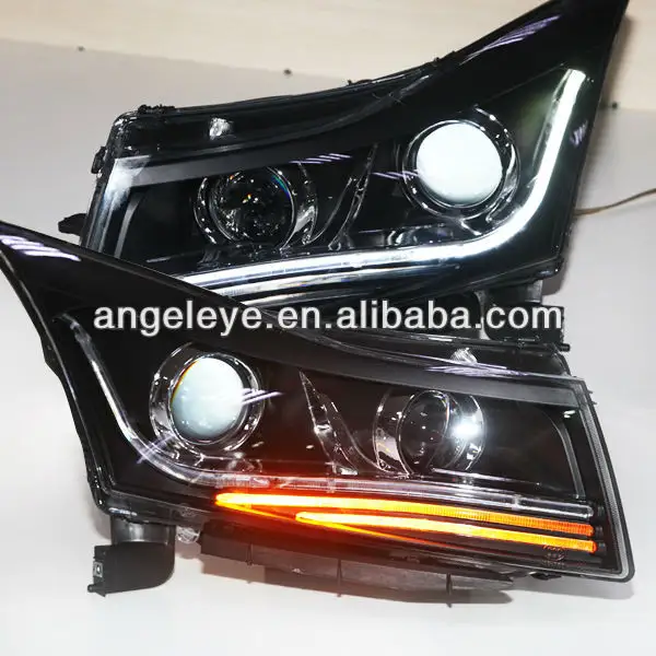 Voor Chevrolet 2009-2013 Jaar Cruze Led Strip Head Lights Bi Xenon Projector Lens TLZV3