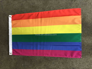 Bandera del Orgullo Arcoíris Personalizada con Diseño de Nacido de Esta Forma para Eventos, 100% Poliéster, 3x5 pies, Bandera del Orgullo LGBTQ con Dos Ojales - Product Image 3