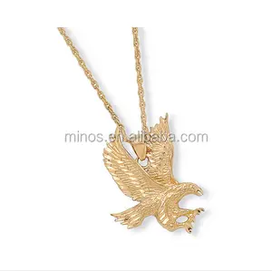 New Designs High Polish Pendant Necklace Gold Overlay 24-zoll Eagle Pendant Necklace für Mens