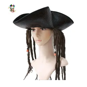 Người lớn Đội trưởng Jack dreadlocks bện Halloween bên ưa thích trang phục cướp biển Mũ HPC-0200