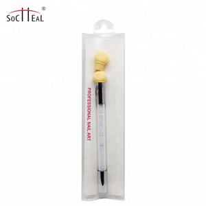 Accessoires pour ongles avec logo personnalisé avec manche <span class=keywords><strong>en</strong></span> acrylique à double tête Dotting Art <span class=keywords><strong>Silicone</strong></span> Smudge Smudge Virole sertie par éponge - Product Image 6