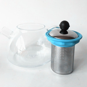 Nuevo diseño de cristal pyrex Glass tetera con infusor, tapa, MANGO y <span class=keywords><strong>calentador</strong></span>/velas Zhejiang Fuente de la fábrica - Product Image 4