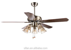 52 Inch Low Profile Bronze Finish Ceiling Fan <strong>Light</strong> with 5 Pieces Reversible Wood Blade <strong>Pull</strong> Cord Remote Control - Product Image 5