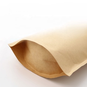 Bolsas de papel Kraft reutilizables con cierre de cremallera, bolsas de embalaje de alimentos sellables con calor, con <span class=keywords><strong>ventana</strong></span> ovalada, color marrón - Product Image 4