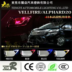 XgrクロームLEDカーライトオートハンドルボウルドアポケットランプfortoyota alphard vellfire 20seires