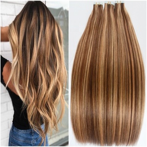 Cabellos De Tape ruso 12a tape de cabello natural humano remy Extenciones Tape En Color Rojo Para Hacer Extenciones - Product Image 1