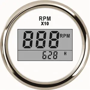Gasolina de motor Diesel Digital 52mm RPM tacómetro medidor LED contador de horas de servicio 0-9990 RPM