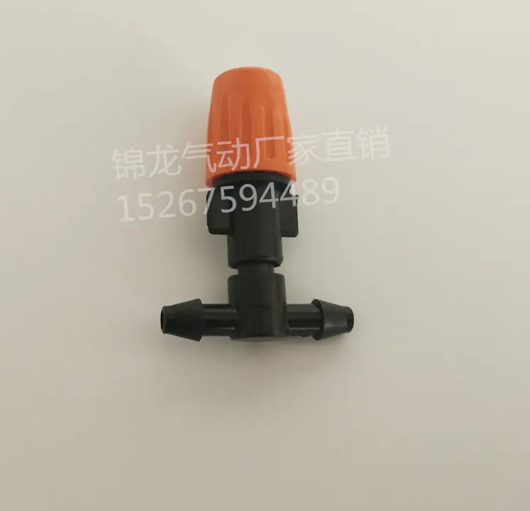 Manguera de riego automático de 4/7mm, atomización naranja ajustable, boquilla de riego por goteo, emisor con conectores en T