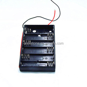 6 x AA Größe Zelle (<span class=keywords><strong>UM</strong></span>-3 * 6) Schwarz Kunststoff Batteriehalter Box 9 V Fall Mit Draht blei - Product Image 5