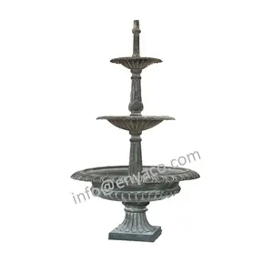 Three Tier Fountain Water Feature, 3-Tier Antique Cast Iron Water Fountain For Garden