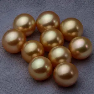 12-13mm large South sea pearl golden round pearls