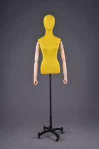 Pas cher jaune tissu enveloppé buste femmes bras en bois mannequins d'affichage - Product Image 3