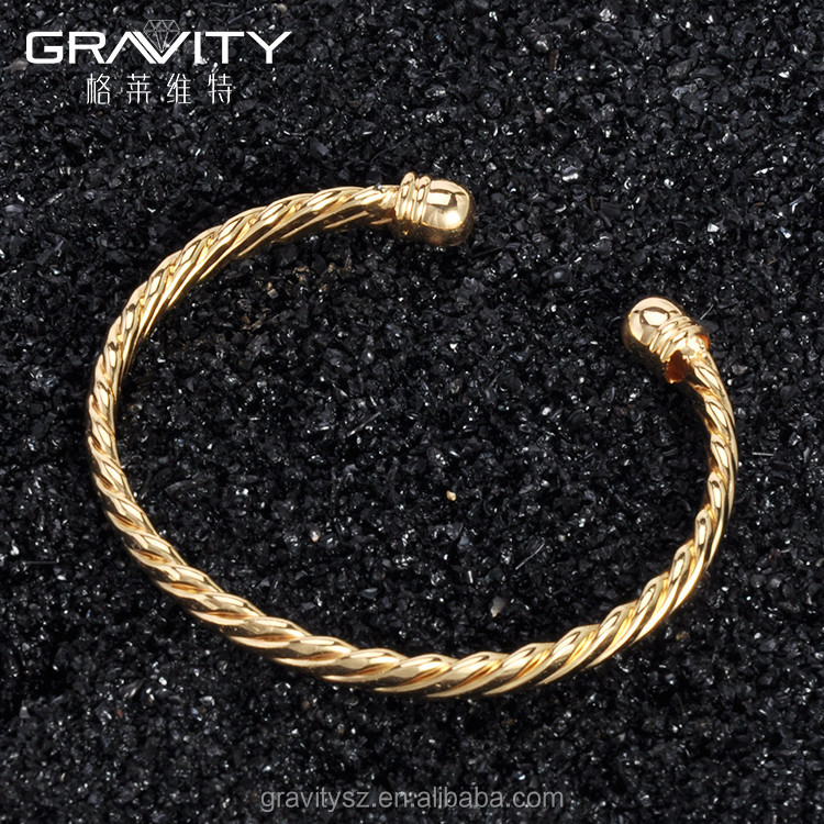 SHZH-103 Gravité bijoux sur commande en gros de mode mince placage bijoux en or dubai bracelet