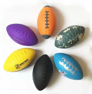 Pelota de Rugby Antiestrés con Logo personalizado, pelota antiestrés de fútbol americano de espuma sintética, Mini pelota de Rugby suave, juguete deportivo personalizado B242