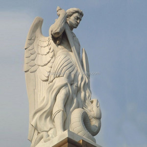 Famoso <span class=keywords><strong>angelo</strong></span> con scultura di serpente statua di <span class=keywords><strong>angelo</strong></span> custode maschile in pietra di marmo da giardino all'aperto - Product Image 4