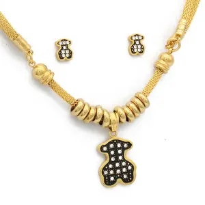 Best Jewellery Accessories Wholesale Cheap Price Bear Rhinestone Women Party Jewellery Set