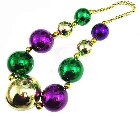 Party supplies Mardi Gras PGG Jumbo Big ball Beads Necklace