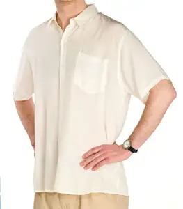 Men's 100% silk crepe casual shirt