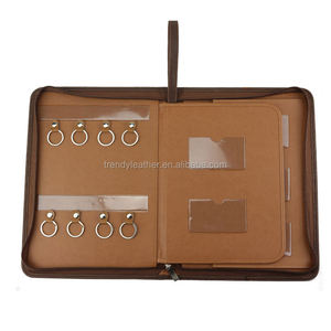 Kustom rumah real estate folder ritsleting pengatur kunci kualitas tinggi portabel A4 tinggal portofolio pu kulit folder kunci - Product Image 2