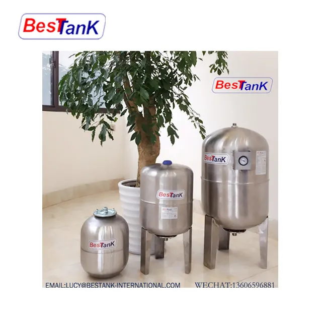 BESTANK 2-100Llt Vertical Stainless Steel Pressure Tank Expansion Tank Pressure Vessel Tank