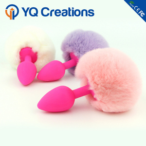 Custom design Piccolo Silicone Coniglio Code, Fetish Pelliccia di Coniglio Coda Butt <span class=keywords><strong>Plug</strong></span> Anale - Product Image 2