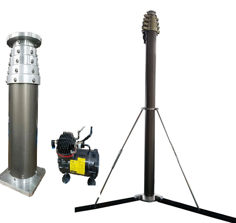 Наземная алюминиевая телескопическая мачтовая антенна с нагрузкой 22 м 10 кг для радиосвязи и оборудования безопасности