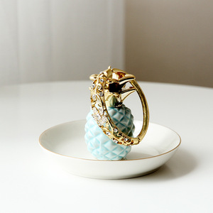 Ceramic Pineapple <strong>Ring</strong> Holder Ananas Jewelry Dish Decor Jewelry Tray Pineapple Ceramic Jewelry <strong>Plate</strong> - Product Image 3