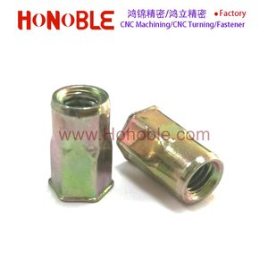 Tuerca de remache redonda hexagonal de <span class=keywords><strong>aluminio</strong></span> de acero niquelado de zinc azul de color de fábrica - Product Image 5