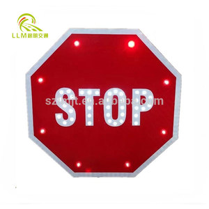 1000 m alta distancia visible LED de aluminio reflectante tráfico solar señal de <span class=keywords><strong>stop</strong></span> - Product Image 5