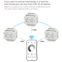 Triac-regulador de intensidad LED inalámbrico 220V, 230V, 110V, CA, RF, interruptor de empuje regulable con mando a distancia de 2,4G para lámparas de bombilla LED de un solo Color