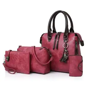 4pcs borsa a tracolla della borsa set borsa di modo sacchetto di tote della nappa delle donne del sacchetto del raccoglitore del supporto di carta