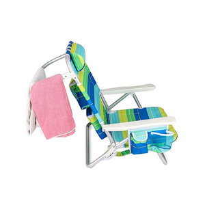 Mochila portátil plana de 5 posiciones Silla de camping de playa de aluminio barata con almohada ajustable - Product Image 2