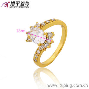 12818 xuping al por mayor de moda chapado en oro de aleación de latón boda anillo de diamante joyas - Product Image 2